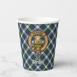 Clan Gordon Wappen über Dress Tartan Paper Cups Pappbecher
