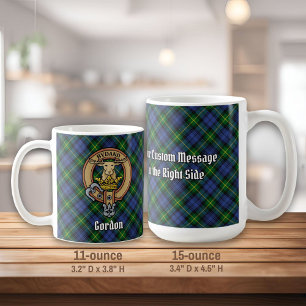 Clan Gordon Wappen über Tartan Kaffeetasse