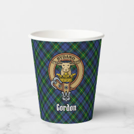 Clan Gordon Wappen über Tartan Paper Cups Pappbecher
