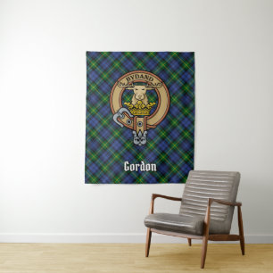 Clan Gordon Wappen über Tartan Wandteppich