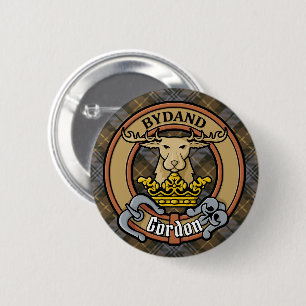 Clan Gordon Wappen über Wetterfest Tartan Button