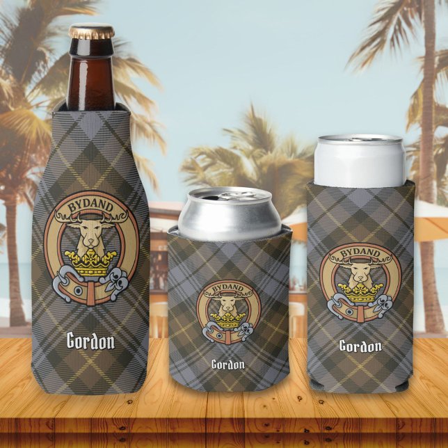 Clan Gordon Wappen über Wetterfest Tartan Flaschenkühler (Von Creator hochgeladen)