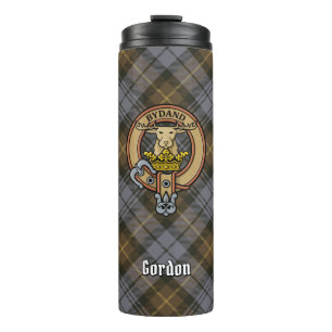Clan Gordon Wappen über Wetterfest Tartan Thermosbecher