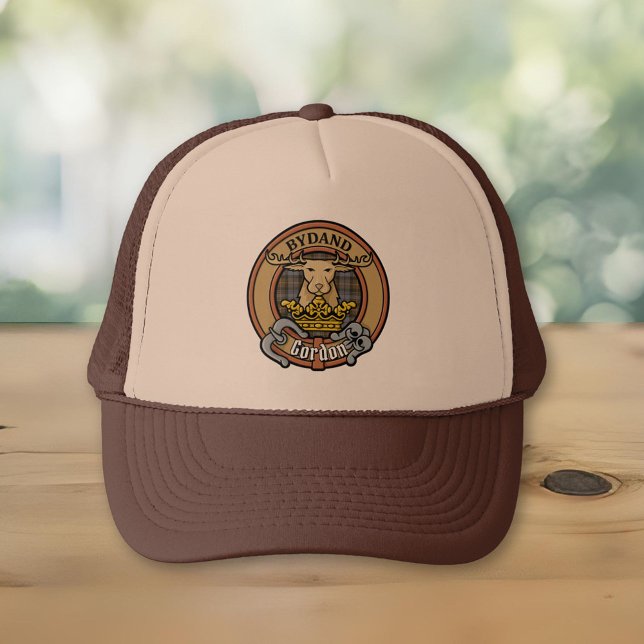 Clan Gordon Wappen über Wetterfest Tartan Truckerkappe (Von Creator hochgeladen)