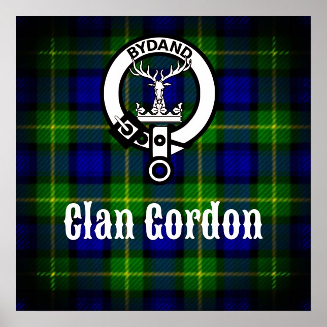 Clan Gordon Wappen und Tartan Poster (Vorne)