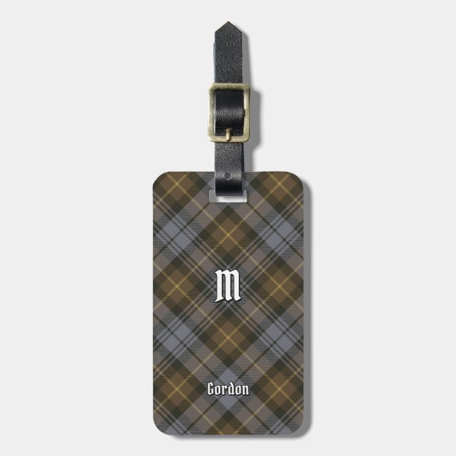 Clan Gordon Weathered Tartan Gepäcktag Gepäckanhänger (Vorderseite vertikal)
