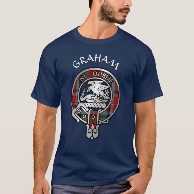 Clan Graham Crest et T-shirt tatan rouge (Devant)
