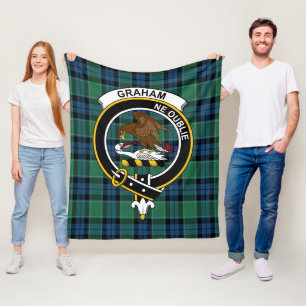 Clan Graham of Menteith Ancient Tartan Kariert Fleecedecke
