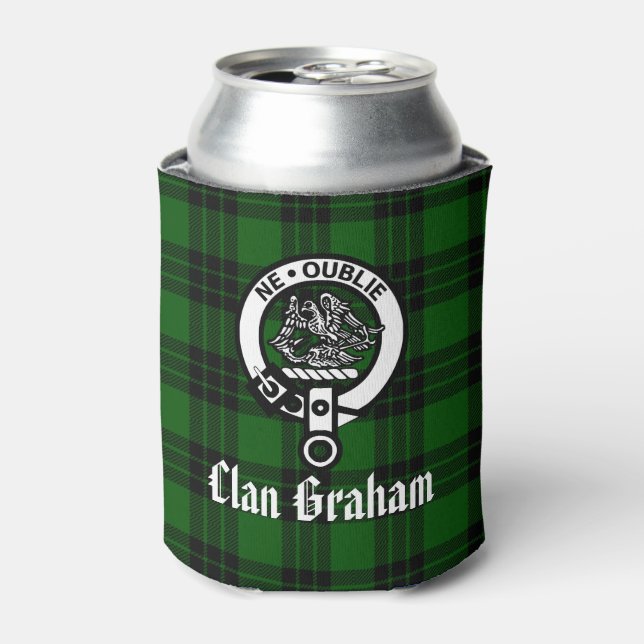 Clan Graham Wappen Abzeichen und Tartan Dosenkühler (Kanne Vorderseite)