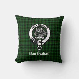 Clan Graham Wappen Abzeichen und Tartan Kissen