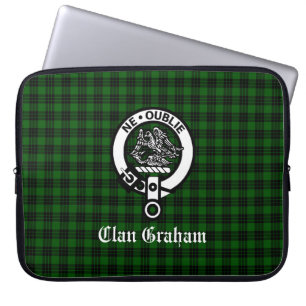 Clan Graham Wappen Abzeichen und Tartan Laptopschutzhülle