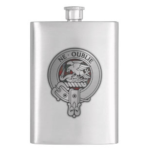 Clan Graham Wappen & Red Tartan Flachmann