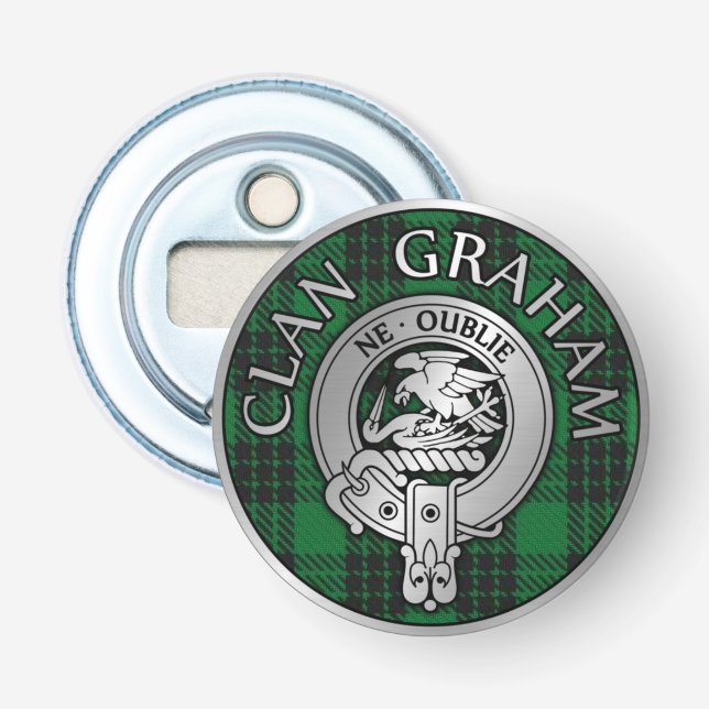 Clan Graham Wappen & Tartan Flaschenöffner (Vorderseite)