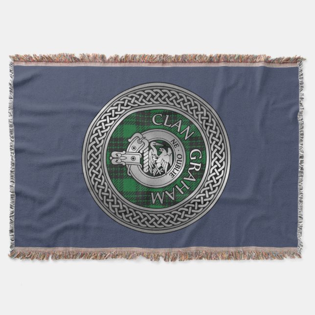 Clan Graham Wappen & Tartan Knot Decke (Vorderseite)