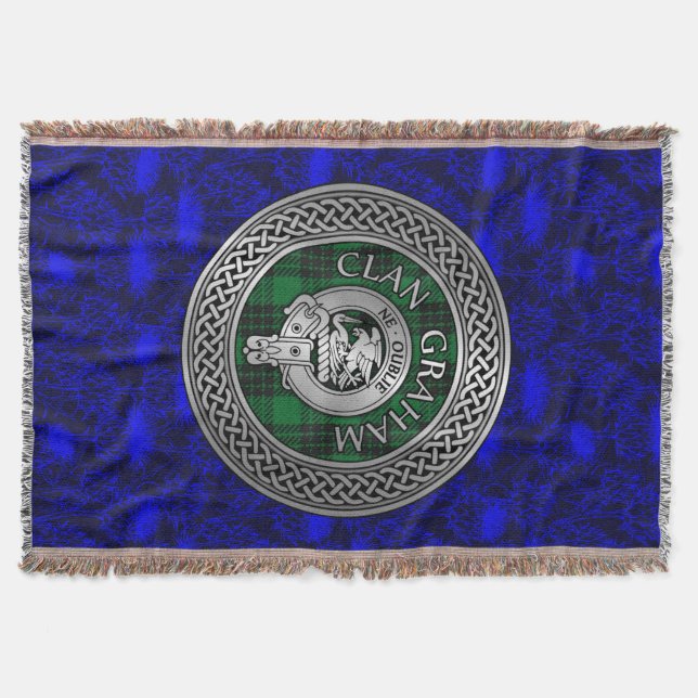 Clan Graham Wappen & Tartan Knot Decke (Vorderseite)