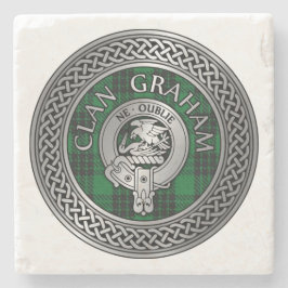 Clan Graham Wappen & Tartan Knot Steinuntersetzer