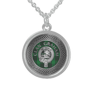 Clan Graham Wappen & Tartan Knot Sterling Silberkette