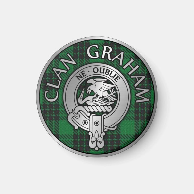 Clan Graham Wappen & Tartan Magnet (Vorne)