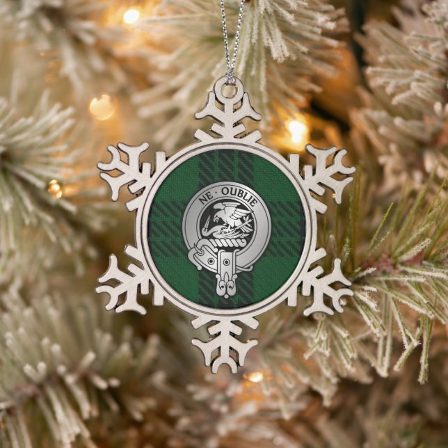 Clan Graham Wappen & Tartan Schneeflocken Zinn-Ornament (Baum)