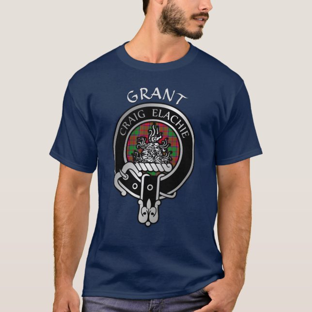 Clan Grant Crest & T-Shirt Tartan (Devant)