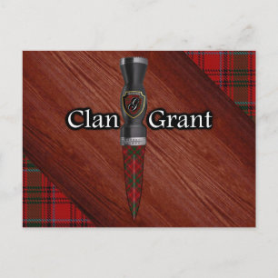 Clan Grant Tartan Sgian Dubh Blade Postkarte