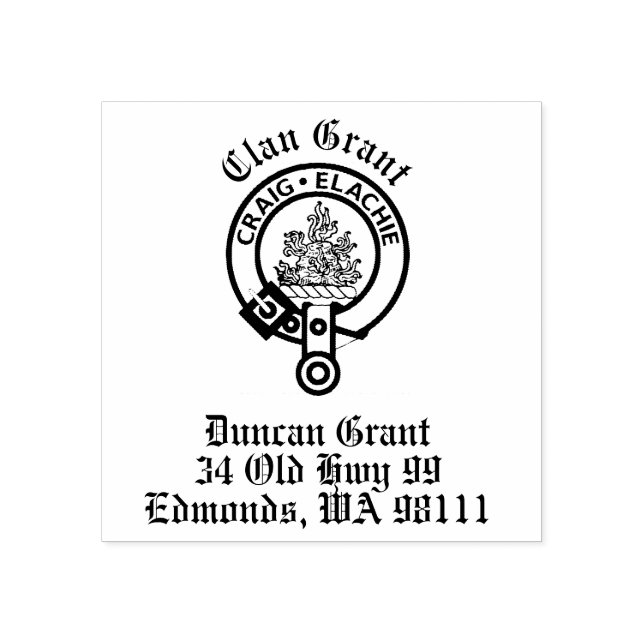 Clan Grant Wappen Abzeichen benutzerdefinierbar Gummistempel (Prägung)
