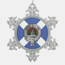 Clan Grant Wappen & Tartan Schneeflocken Zinn-Ornament