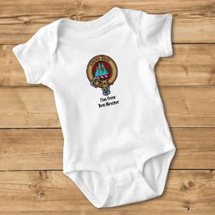 Clan Grant-Wappen über Tartan Baby Strampler