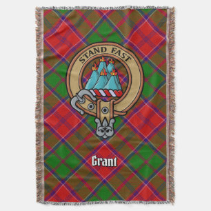 Clan Grant-Wappen über Tartan Decke