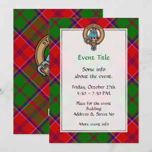Clan Grant Wappen über Tartan Einladung