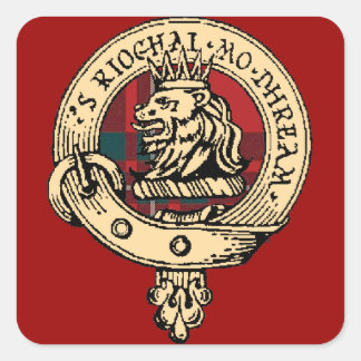 Clan Gregor Badge Tartan Sticker Rouge
