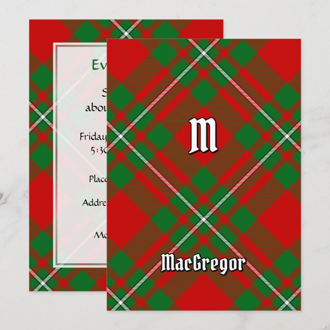 Clan Gregor Tartan Einladung (Vorne/Hinten)