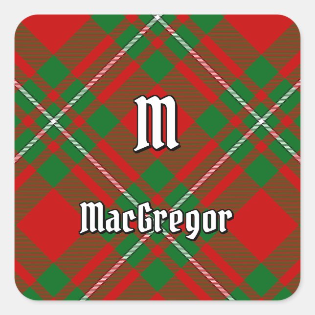 Clan Gregor Tartan Square Sticker (Vorderseite)