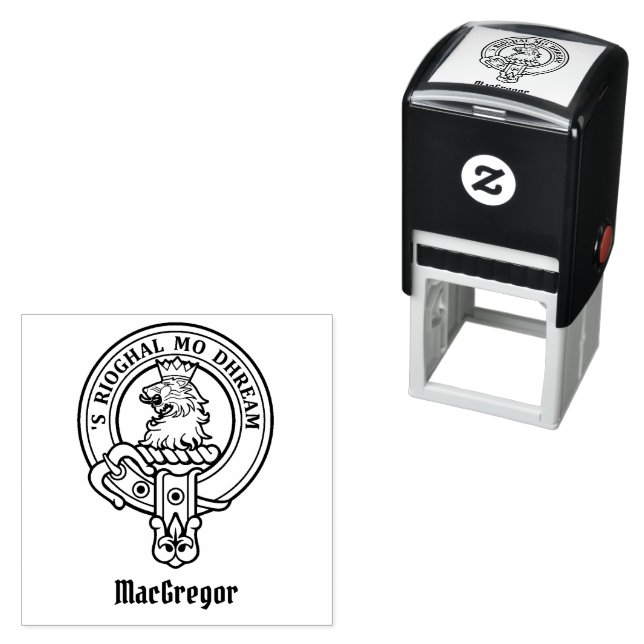 Clan Gregor Wappen Selbstfarbige Briefmarke Permastempel (Beispiel)