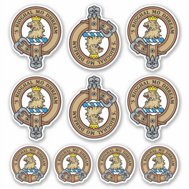 Clan Gregor Wappen Sticker Set (Vorderseite)
