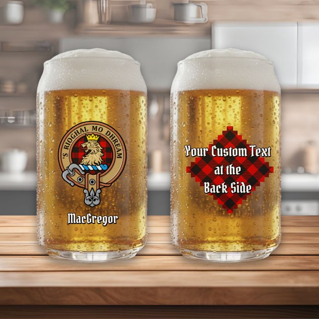 Clan Gregor Wappen über Rob Roy Tartan Dosenglas (Von Creator hochgeladen)