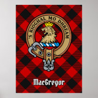 Clan Gregor Wappen über Rob Roy Tartan