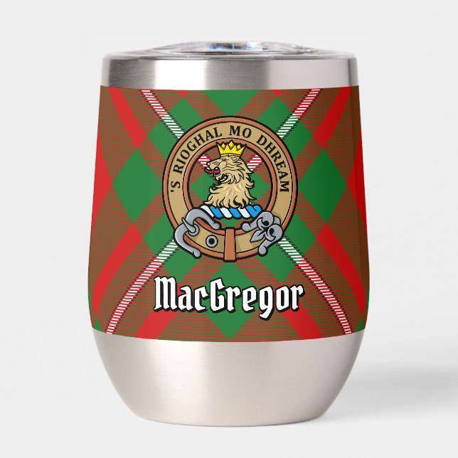 Clan Gregor Wappen über Tartan (Vorderseite)