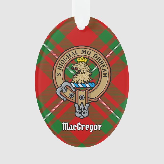 Clan Gregor Wappen über Tartan Ornament (Vorderseite)