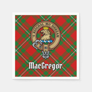 Clan Gregor Wappen über Tartan Serviette