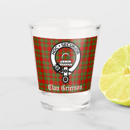 Clan Grierson Wappen Abzeichen & Tartan Schnapsglas