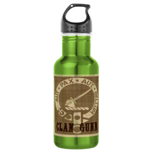 Clan Gunn Crest Badge - Sepia Edelstahlflasche