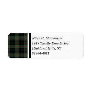 Clan Gunn Dark Green und Black Scottish Tartan