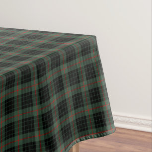 Clan Gunn dunkelgrüner und schwarzer schottischer Tischdecke