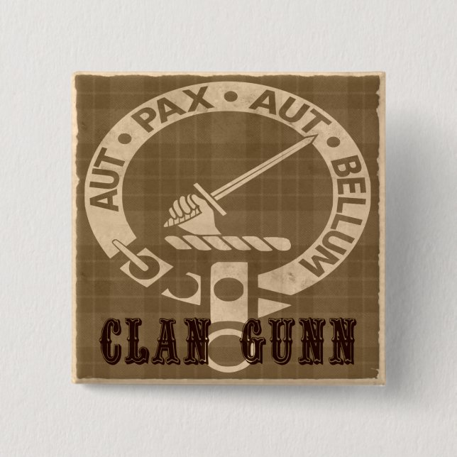 Clan Gunn Sepia Button (Vorderseite)