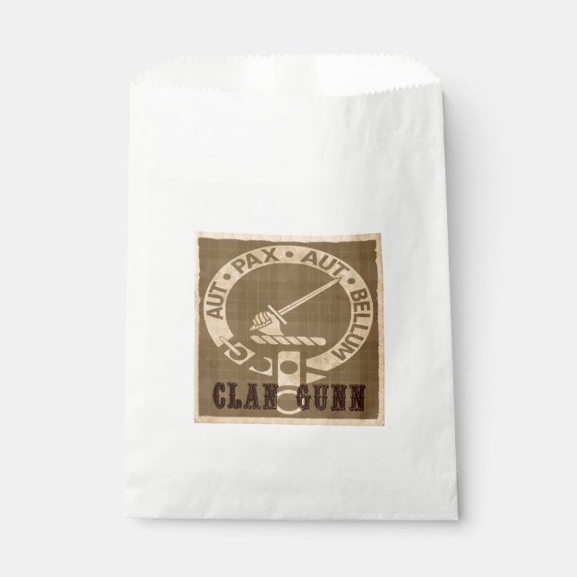 Clan Gunn Sepia Geschenktütchen (Vorderseite)