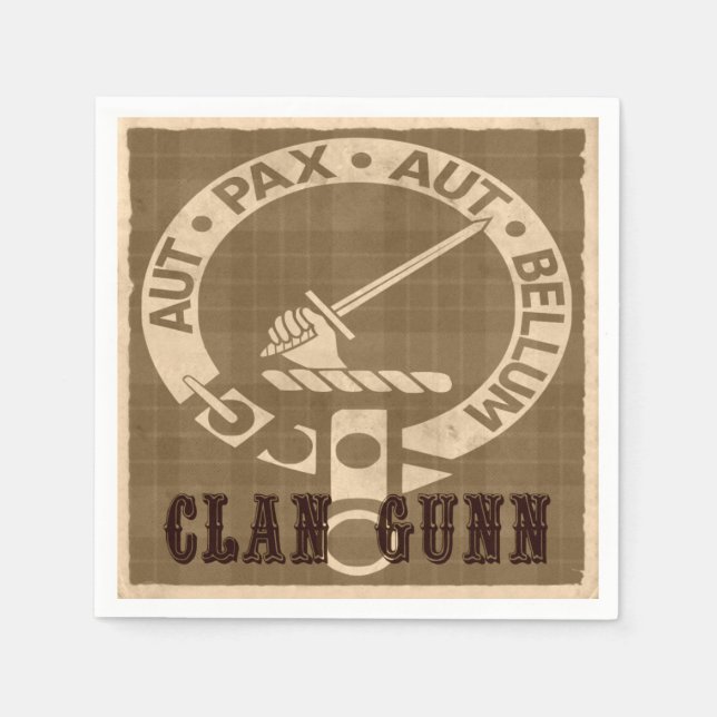 Clan Gunn Sepia Serviette (Vorderseite)