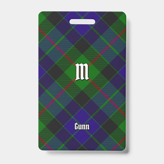 Clan Gunn Tartan Abzeichen Ausweis (Vorderseite)