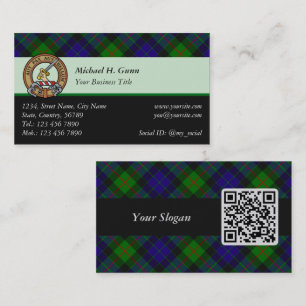 Clan Gunn Tartan Business Card Visitenkarte