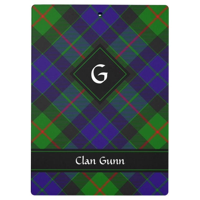 Clan Gunn Tartan Clipboard Klemmbrett (Rückseite)